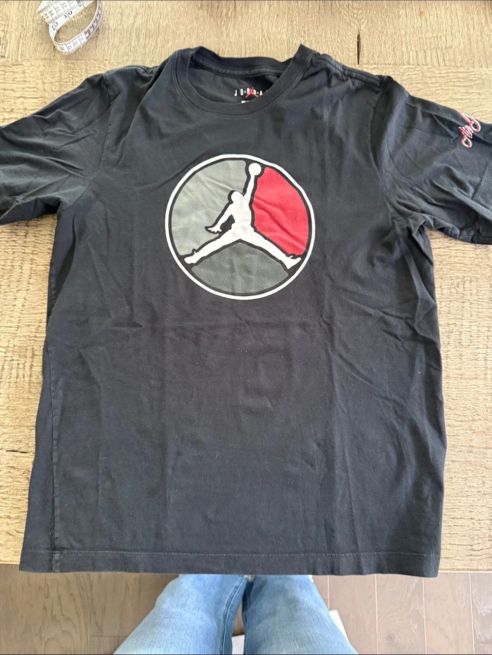 Jordan Black T-Shirt with Red and Gray Jumpman Circle
